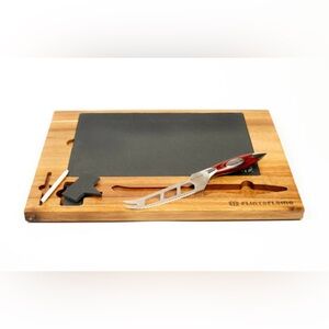 Flint & Flame Wood & Slate Cheeseboard With Cheese Knife - $239 new
